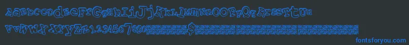 Playalong Font – Blue Fonts on Black Background