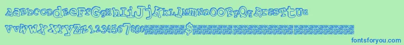 Playalong Font – Blue Fonts on Green Background