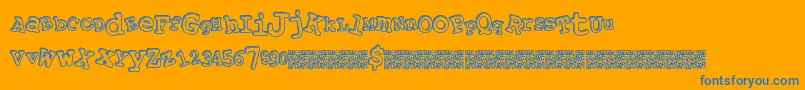 Playalong Font – Blue Fonts on Orange Background