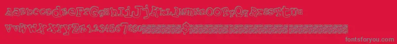Playalong Font – Gray Fonts on Red Background