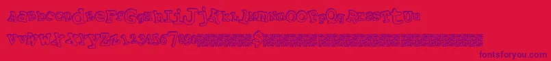 Playalong Font – Purple Fonts on Red Background