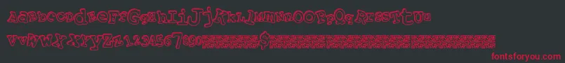 Playalong Font – Red Fonts on Black Background
