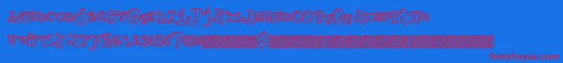 フォントPlayalong – 赤い文字の青い背景