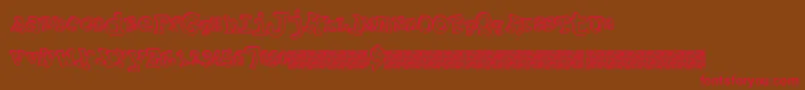 Playalong Font – Red Fonts on Brown Background