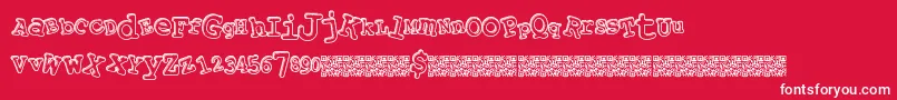 Playalong Font – White Fonts on Red Background