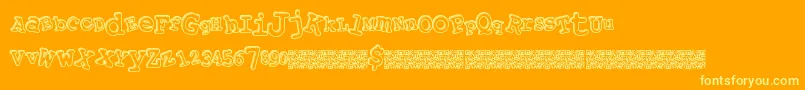 Playalong Font – Yellow Fonts on Orange Background