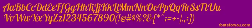 fuente LobstertwoItalic – Fuentes Naranjas Sobre Fondo Morado