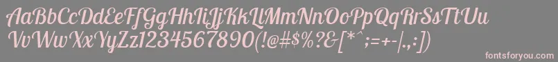 Шрифт LobstertwoItalic – розовые шрифты на сером фоне