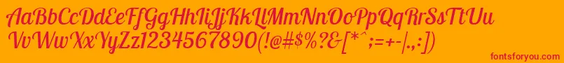 Шрифт LobstertwoItalic – красные шрифты на оранжевом фоне