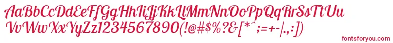 フォントLobstertwoItalic – 赤い文字