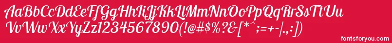 フォントLobstertwoItalic – 赤い背景に白い文字