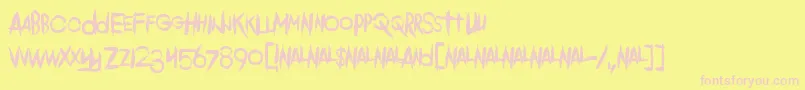 ComebackOfTheDamned Font – Pink Fonts on Yellow Background