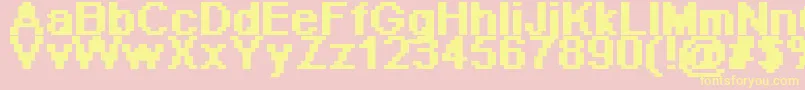 PixelArial11Bold Font – Yellow Fonts on Pink Background