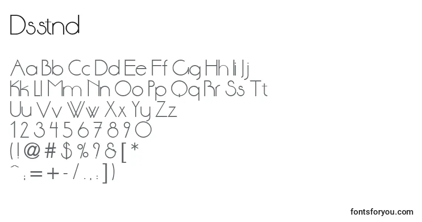 Czcionka Dsstnd – alfabet, cyfry, specjalne znaki
