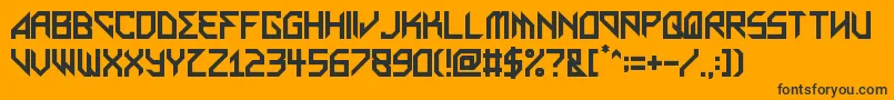 MetalArhythmetic Font – Black Fonts on Orange Background