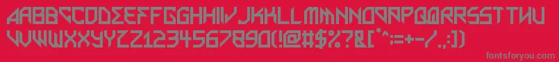 MetalArhythmetic Font – Gray Fonts on Red Background