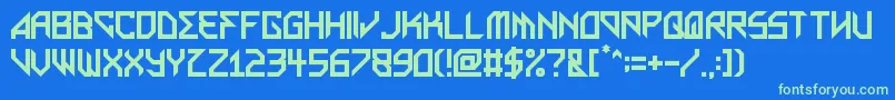 MetalArhythmetic Font – Green Fonts on Blue Background