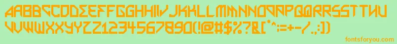 MetalArhythmetic Font – Orange Fonts on Green Background