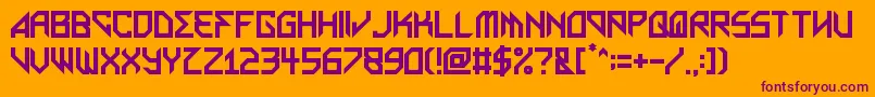 MetalArhythmetic Font – Purple Fonts on Orange Background