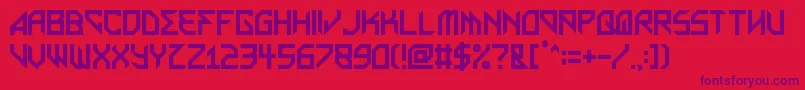 MetalArhythmetic Font – Purple Fonts on Red Background