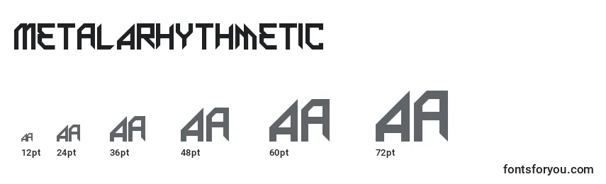 Размеры шрифта MetalArhythmetic