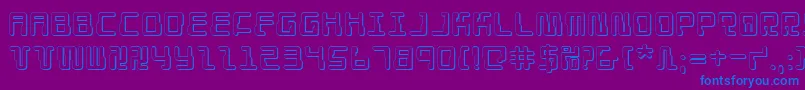 Czcionka Droid Lover 3D – niebieskie czcionki na fioletowym tle