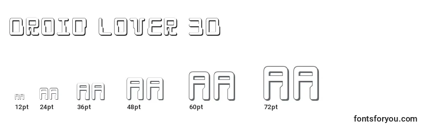 Droid Lover 3D Font Sizes