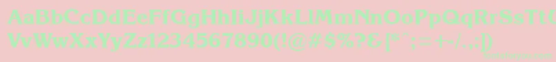 KorinB Font – Green Fonts on Pink Background