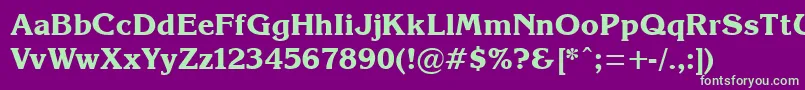 KorinB Font – Green Fonts on Purple Background