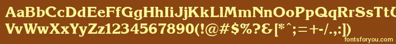 KorinB Font – Yellow Fonts on Brown Background