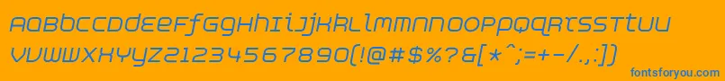 AspirinAdvanceitalic Font – Blue Fonts on Orange Background