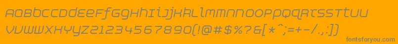 AspirinAdvanceitalic-Schriftart – Graue Schriften auf orangefarbenem Hintergrund