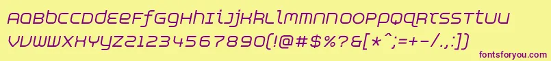 AspirinAdvanceitalic Font – Purple Fonts on Yellow Background