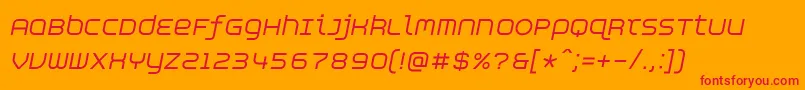 フォントAspirinAdvanceitalic – オレンジの背景に赤い文字