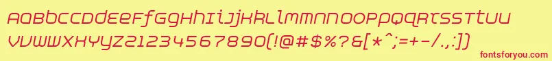 フォントAspirinAdvanceitalic – 赤い文字の黄色い背景