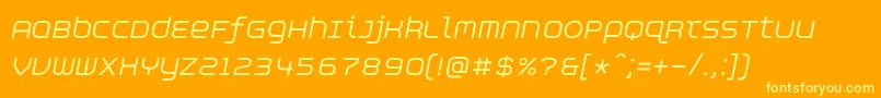 AspirinAdvanceitalic Font – Yellow Fonts on Orange Background