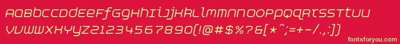 AspirinAdvanceitalic Font – Yellow Fonts on Red Background