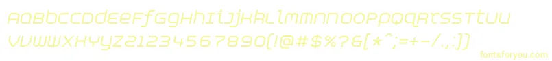 AspirinAdvanceitalic-fontti – keltaiset fontit valkoisella taustalla