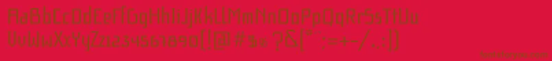 F1SecuenciaQuadFfpDefharo Font – Brown Fonts on Red Background