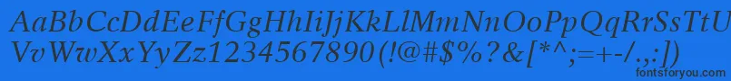 フォントRotationLtItalic – 黒い文字の青い背景