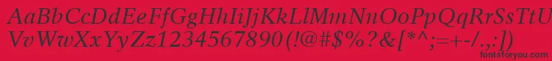 RotationLtItalic Font – Black Fonts on Red Background