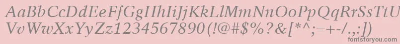 フォントRotationLtItalic – ピンクの背景に灰色の文字