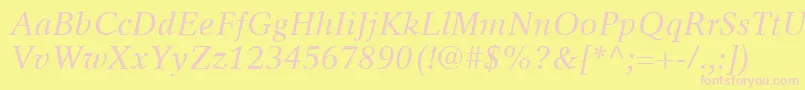 RotationLtItalic Font – Pink Fonts on Yellow Background