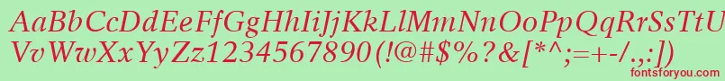 RotationLtItalic Font – Red Fonts on Green Background