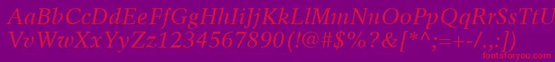 RotationLtItalic Font – Red Fonts on Purple Background