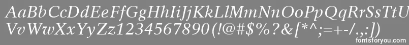 フォントRotationLtItalic – 灰色の背景に白い文字