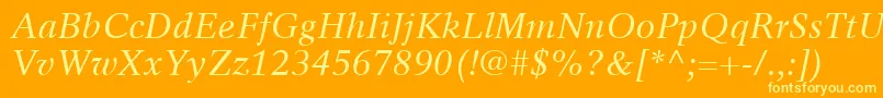 RotationLtItalic Font – Yellow Fonts on Orange Background