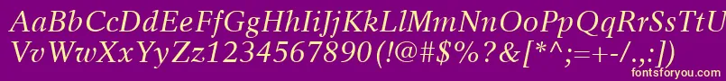 RotationLtItalic Font – Yellow Fonts on Purple Background