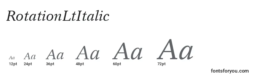 Размеры шрифта RotationLtItalic