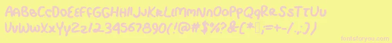 RockyCreek Font – Pink Fonts on Yellow Background